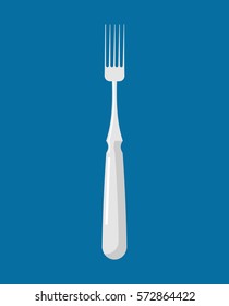 fork isolated. Kitchen cutlery for eating. silverware