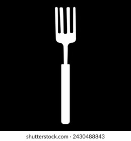 fork kitchen stab eat kitchen black white vector illustration