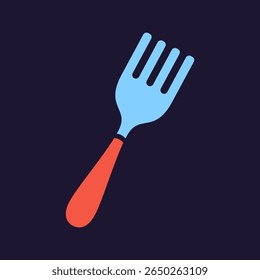 Fork. Kitchenware icon. Color vector kitchen utensil and tool. Cutlery illustration
