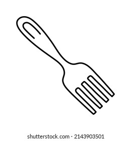 Fork. Kitchenware sketch. Doodle line vector kitchen utensil and tool. Cutlery