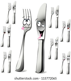 Fork And Knife Cartoon