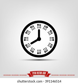 Fork Knife Clock Icon 