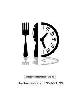Fork Knife Clock icon vector illustration eps10.
