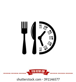 Fork Knife Clock icon vector illustration eps10.