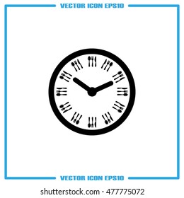 Fork Knife Clock icon vector illustration eps10.
