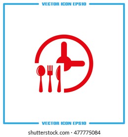 Fork Knife Clock icon vector illustration eps10.