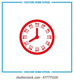 Fork Knife Clock icon vector illustration eps10.