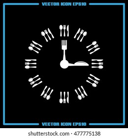 Fork Knife Clock icon vector illustration eps10.