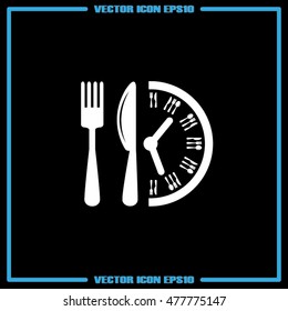 Fork Knife Clock icon vector illustration eps10.