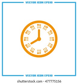 Fork Knife Clock icon vector illustration eps10.