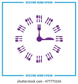 Fork Knife Clock icon vector illustration eps10.
