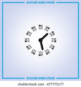 Fork Knife Clock icon vector illustration eps10.