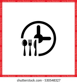 Fork Knife Clock icon vector illustration eps10.