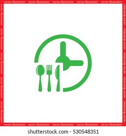 Fork Knife Clock icon vector illustration eps10.