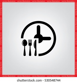 Fork Knife Clock icon vector illustration eps10.