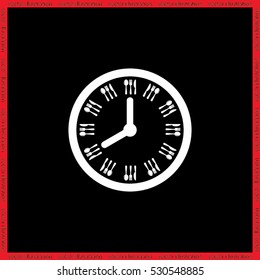 Fork Knife Clock icon vector illustration eps10.
