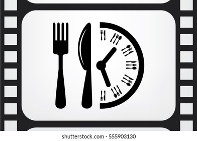 Fork Knife Clock icon vector illustration.
