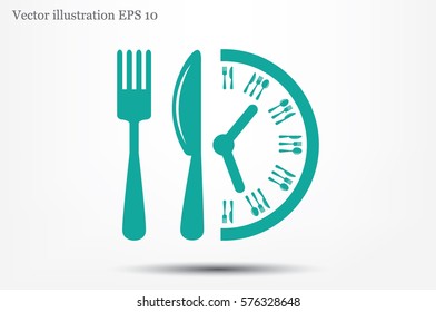 Fork Knife Clock icon vector illustration 