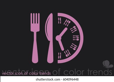 Fork Knife Clock icon vector illustration 