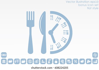 Fork Knife Clock icon vector illustration.