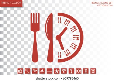 Fork Knife Clock icon vector illustration.
