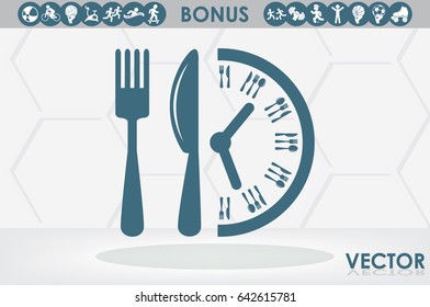Fork Knife Clock icon vector illustration.