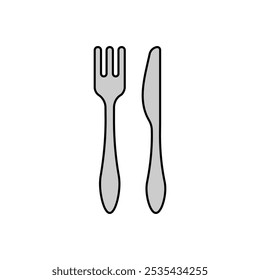 Fork and Knife colored vector icon on white background. Stock vector EPS10