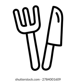 Fork with knife, concept of tableware icon.