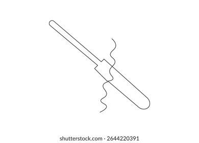fork and knife in continuous line drawing style Line art silhouette of cutler Vector illustration background

