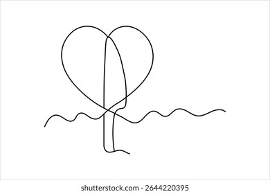 fork and knife in continuous line drawing style Line art silhouette of cutler Vector illustration background
