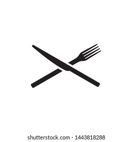 fork knife cross icon vector symbol