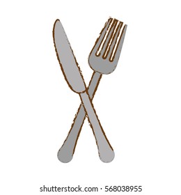 fork and knife cutlery icon image vector illustration design 