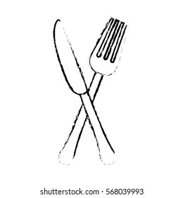 fork and knife cutlery icon image vector illustration design 