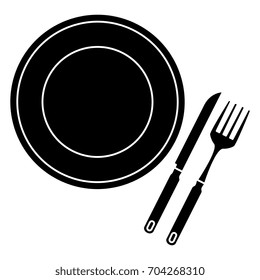 fork and knife cutlery isolated icon