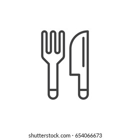 Fork Knife Cutlery Line Icon Outline Stock Vector (Royalty Free) 654066673