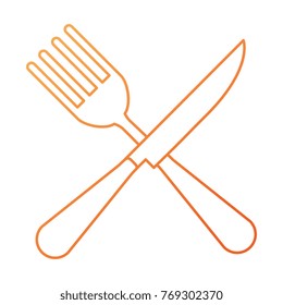 fork and knife cutlery tool icon