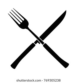 fork and knife cutlery tool icon