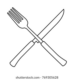 fork and knife cutlery tool icon
