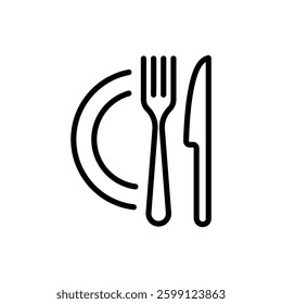 Fork and knife. Cutlery vector icon. Restaurant menu design.
