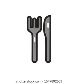 Fork and knife design, Cutlery dishware food restaurant meal tool and dinner theme Vector illustration