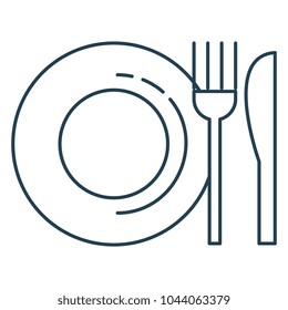 fork and knife with dish cutlery