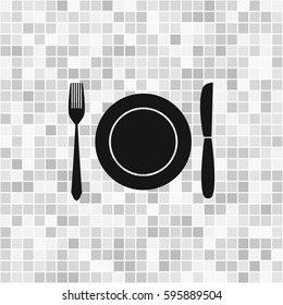 Fork knife dish vector icon