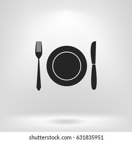 Fork knife dish vector icon