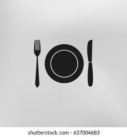 Fork knife dish vector icon
