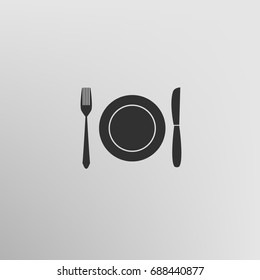 Fork knife dish vector icon