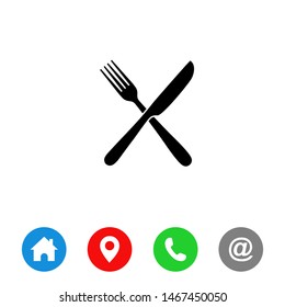 Fork and knife, eat icon symbol. Restaurant Icon vector