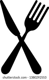 Pictogram Cutlery Knife Fork Object Icon Stock Illustration 598491041 ...