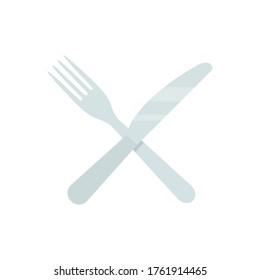 Fork and knife flat, fork knife and plate icon, vector illustration isolated on white background