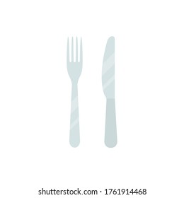 Fork and knife flat, fork knife and plate icon, vector illustration isolated on white background