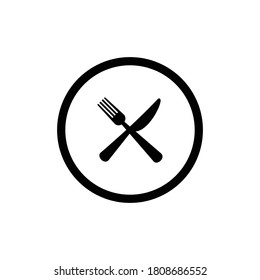 fork & knife icon, cooking equipment icon symbol of restaurant isolated illustration white background